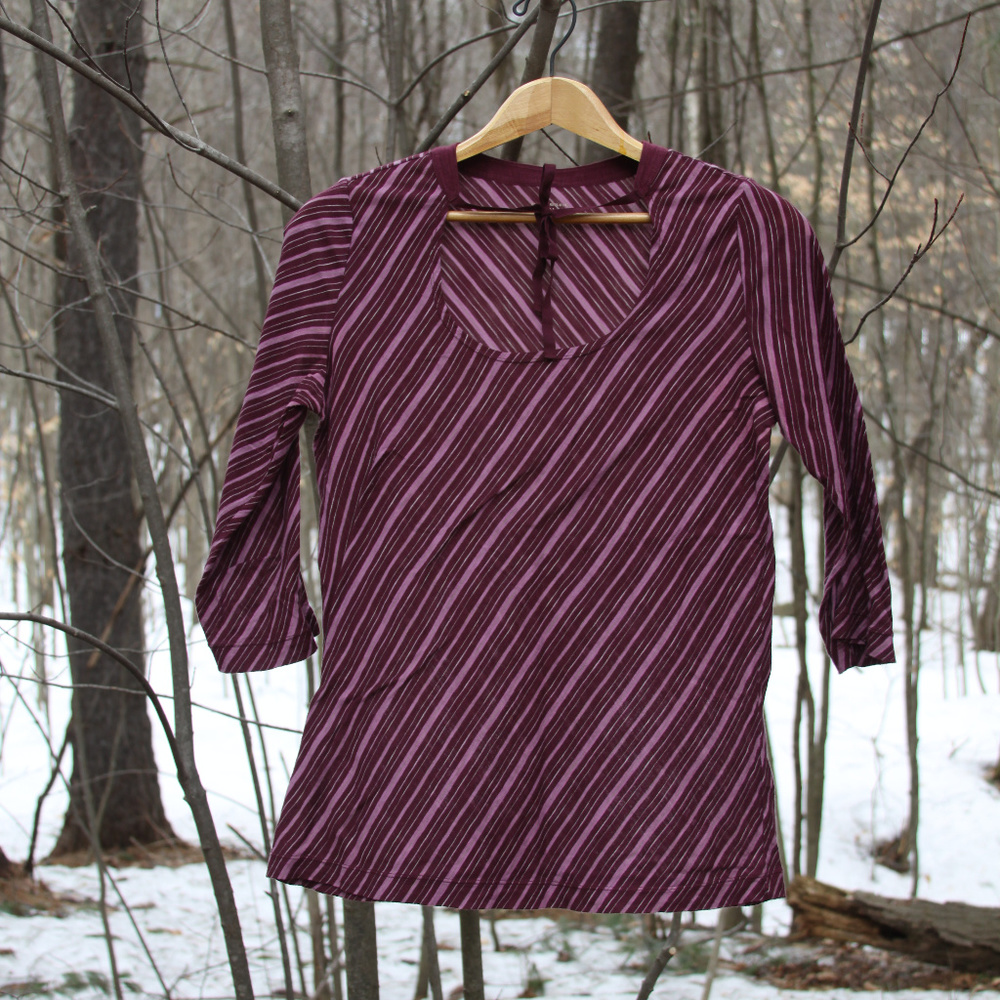 Diagonal stripe knit top - 100% Cotton